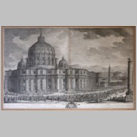 Roma, San Pietro, Estampe représentant la basilique Saint-Pierre à Rome , réalisée au début du XIXe siècle par un artiste inconnu, Jean-Pol GRANDMONT Wikipedia.JPG